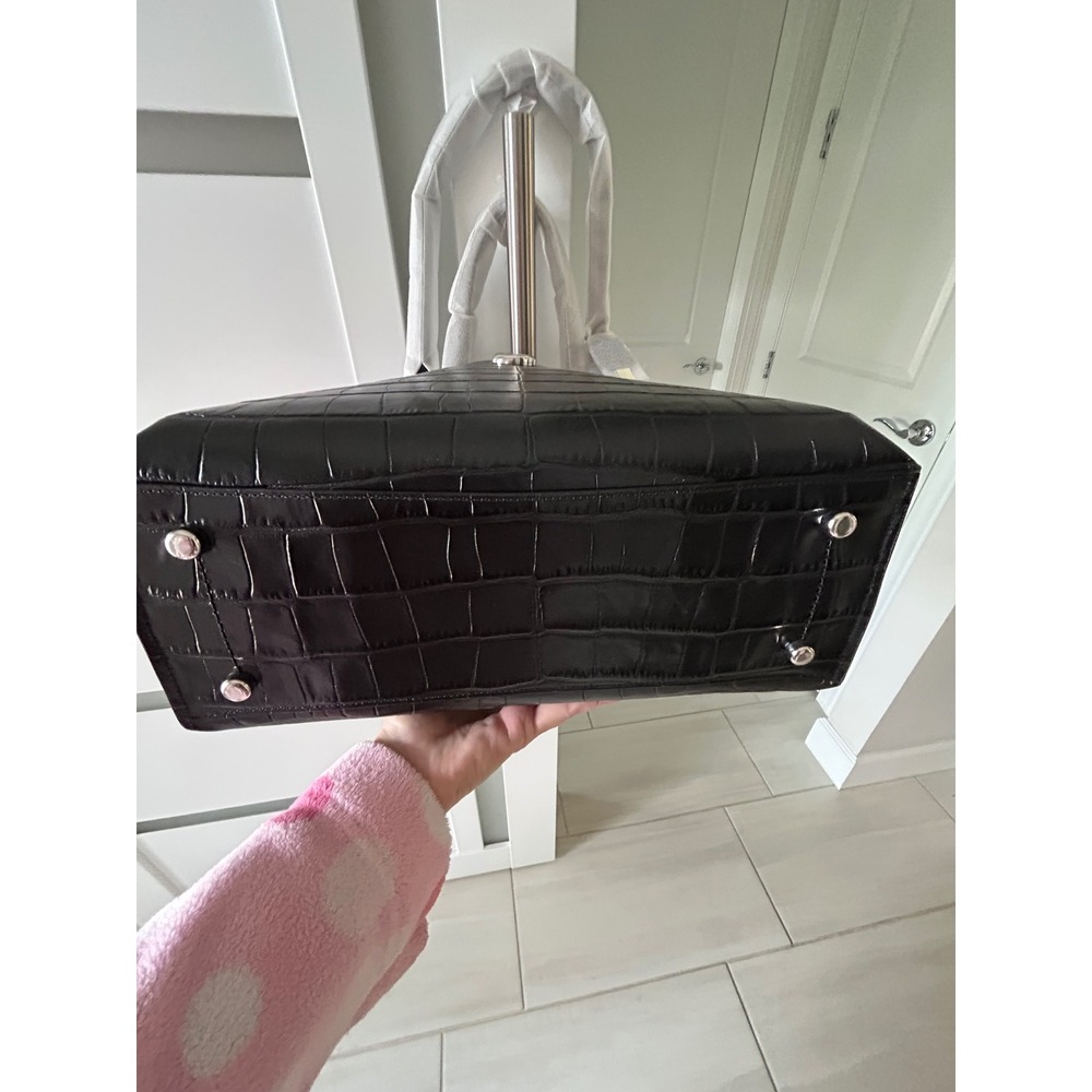 Coach Willow Tote Black Croc Embossed Leather Handbag CP140 NEW - Picture 2 of 8